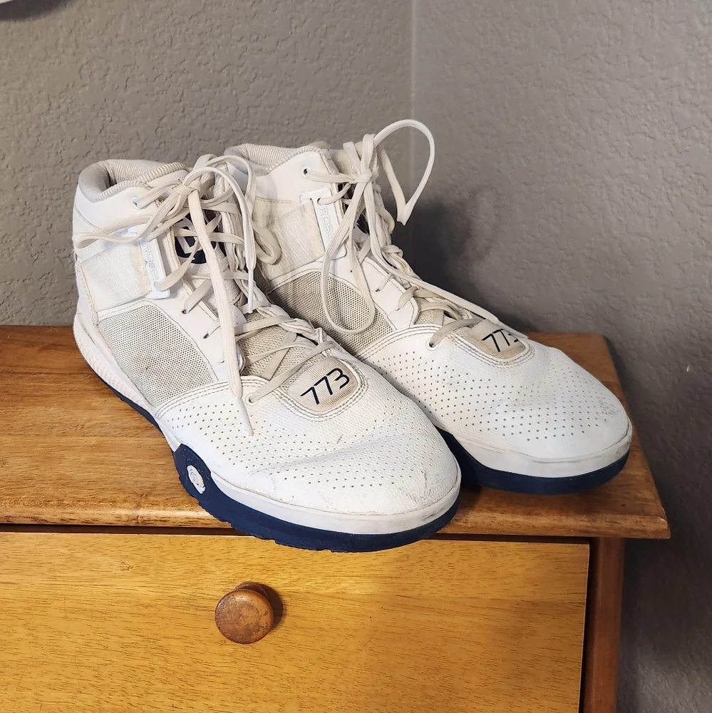 Adidas D-Rose 773 lV White/Black Bounce Basketball Shoes, Size‎ 14